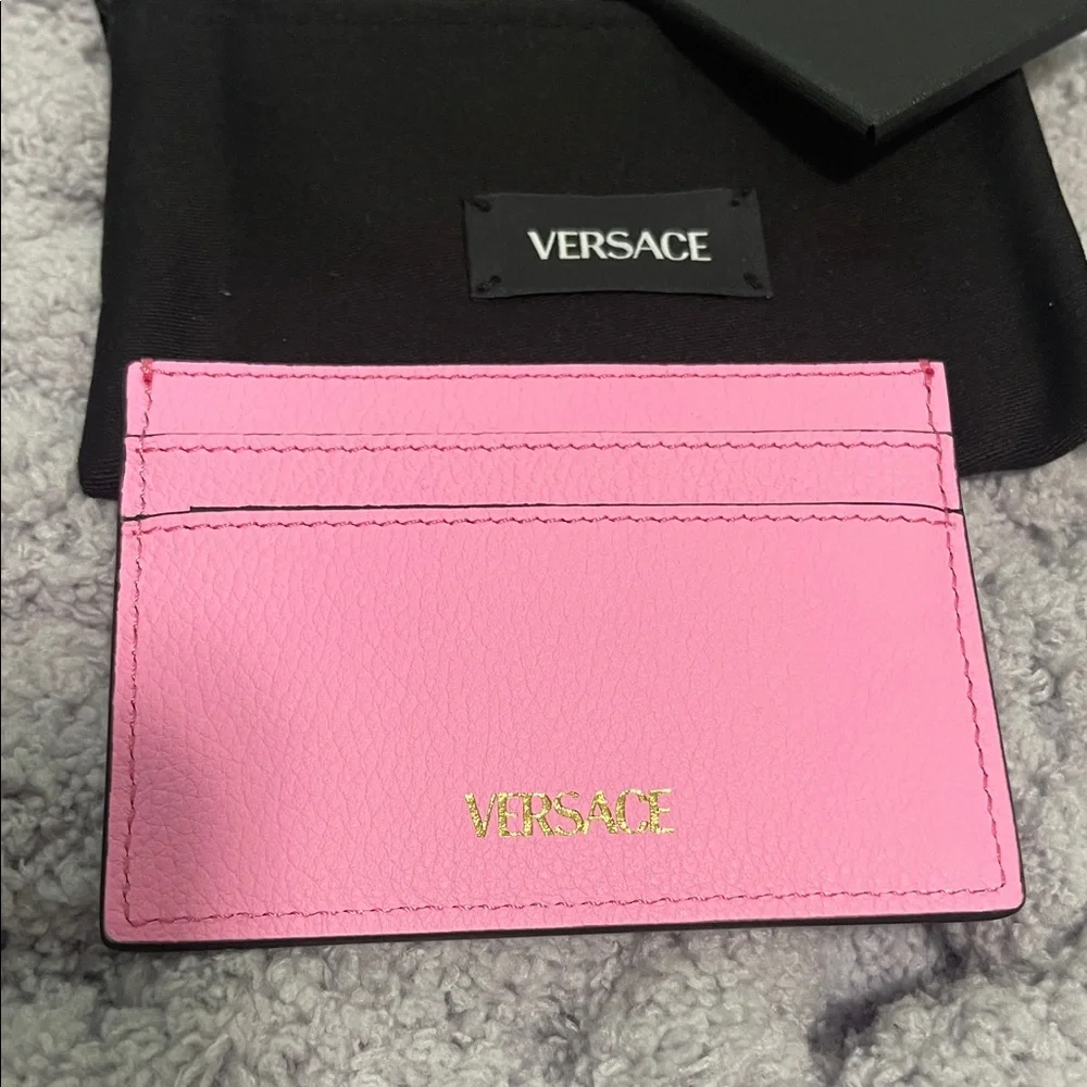 Versace Pink Leather Card Holder